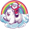 Polar Bear Santa Claus Christmas