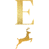 Letter e golden deer - gift idea
