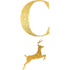 Letter c golden deer - gift idea