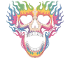Skull Shirt with Rainbow Flames