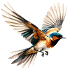 Oiseau volant vibrant Pop Art