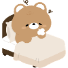 Sleepy Bear on Bed