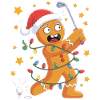 Golf Weihnachts Shirt mit Lebkuchenmann