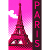 Paris Pink Eiffel Tower Retro