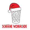 Schääne Woinachde - Dubbeglas mit Weihnachtsmütze