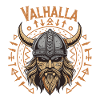 Mächtiger Wikinger mit Walhalla-Helm