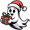 Weihnachtsgeist mit Geschenk