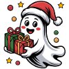 Weihnachtsgeist mit Geschenk