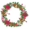 Üppig geschmückter Weihnachtskranz mit Deko