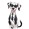 Dalmatian in suit with glasses
