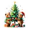 Winterbären am Weihnachtsbaum