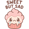 Sweet But Sad Cupcake Illustration