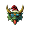 Dinosaure tricératops Noël drôle