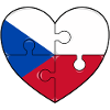 République tchèque Pologne drapeau puzzle coeur