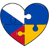 République tchèque Ukraine drapeau puzzle coeur