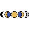 Moon phases in gold and blue