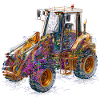 Neon Lines Construction Excavators