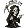 Grim Black Grim Reaper Smiling