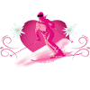 Ski Woman Retro Pink Skiing