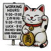 Lucky Cat Fortune Signboard