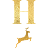 Letter h golden deer - gift idea
