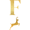 Letter f Golden Deer - Gift Idea