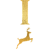 Letter i golden deer - gift idea