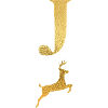 Buchstabe j Goldener Hirsch - Geschenkidee