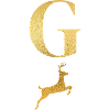 Letter g golden deer - gift idea