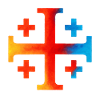 Cairo's Cross (Jerusalem Cross) – Firelight & Azure
