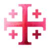 Kairos Cross (Jerusalem Cross) – Crimson & Rose