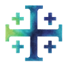 Kairos Cross (Jerusalem Cross) – Deep Sea