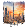 Aquarelle de Dubaï, Dubaï Émirats