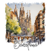 Aquarelle de Barcelone, Barcelone, Espagne