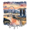 Aquarelle de Singapour, j’adore Singapour