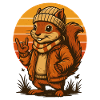 Cool squirrel in retro look
