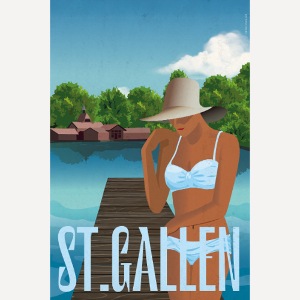 Alte Badehütte in St.Gallen, 3 Weieren, Schweiz