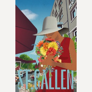 Blumenmarkt St.Gallen, Schweiz