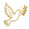NEW -- Golden Dove With Olive Branch.