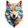 Geometric Wolf Head