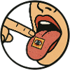 LSD blotter on tongue