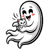 Cuddly Ghost with Cat