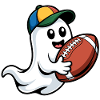 Geist mit Football und Cap