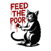 Katze mit roter Tropfschrift