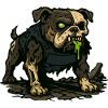 Groggy Zombie Pug with Green Drool