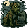 Zombie Bulldog - Undead Dog Halloween Design.
