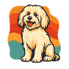 Havanese Dog in retro design