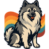 German Spitz Dog in Rainbow Background