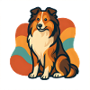 Vibrant Shetland sheepdog Sunburst