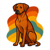 Retro Rhodesian Ridgeback Dog